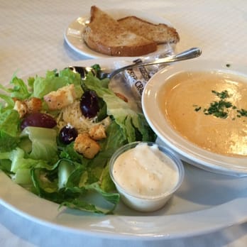 Nantucket Grill - Durham - Soup and salad. Lobster bisque and a Caesar salad w dressing on the side 3.19.15 - American Near Me - Durham, North Carolina Nantucket Grill - Durham - Soup and salad. Lobster bisque and a Caesar salad w dressing on the side 3.19.15 - American Near Me - Durham, North Carolina