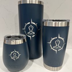 Embroidery Arts - Yeti cups etched with our boat logo.