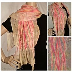 The Joyful Jewel - Deborah Younglao Silkworks, burn out and needle felted scarf