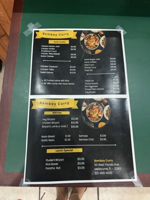 Menu photo 2 Bombay Curry Melbourne, FL