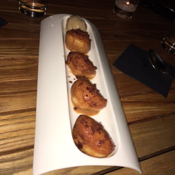 Traif - Bacon Dulce de leche dipped donuts with coffee icecream - New American Near Me - Brooklyn, New York Traif - Bacon Dulce de leche dipped donuts with coffee icecream - New American Near Me - Brooklyn, New York