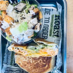 Roast Sandwich House - Buffalo Chicken Crunch Wrap and Grilled Chicken Caesar Salad :)