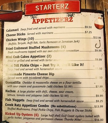 Menu photo 6 Creek Ratz Murrells Inlet, SC Menu photo 6 Creek Ratz Murrells Inlet, SC