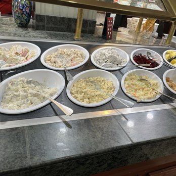 Sizzler - some salad bar options. Seafood salad, macaroni salad, potato salad, etc... - Seafood Near Me - Los Angeles, California