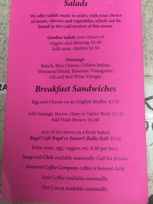 Menu photo 3 Henry Street Deli Burlington, VT