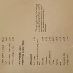 Breakfast menu - side 2