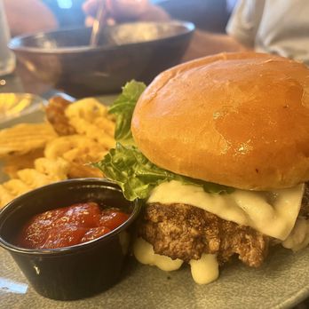 Zazarac's Bar & Eatery - Double smash burger with waffle fries - Tapas/Small Plates Near Me - Bryan, Ohio