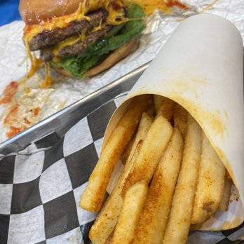 Hangry Burger - #1 The Hangry Burger- Single (5oz) or Double (10oz) With Spicy Seasoned Fries - Burgers Near Me - Springfield, Virginia