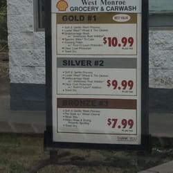 Shell Gas Station - Car wash prices