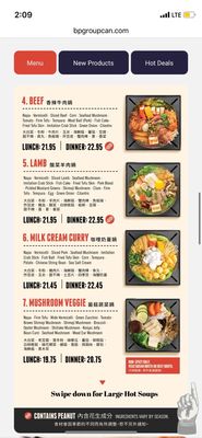Menu photo 1 Boiling Point Burnaby, BC