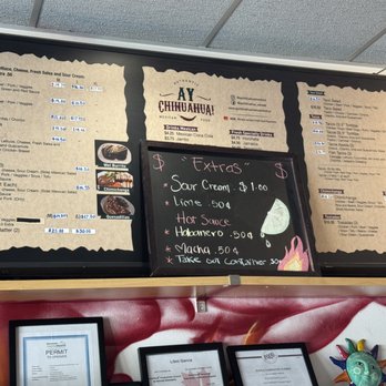 Ay Chihuahua - Menu boards~ (April 2025) - Mexican Near Me - Vancouver, British Columbia