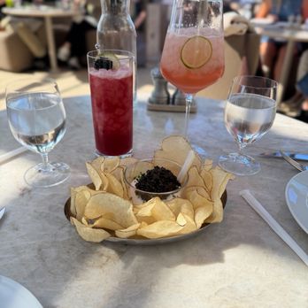RH Rooftop Restaurant at RH Palo Alto - Caviar and potato chips, Blackberry Mocktail and a Spritz to start - Breakfast & Brunch Near Me - Palo Alto, California RH Rooftop Restaurant at RH Palo Alto - Caviar and potato chips, Blackberry Mocktail and a Spritz to start - Breakfast & Brunch Near Me - Palo Alto, California