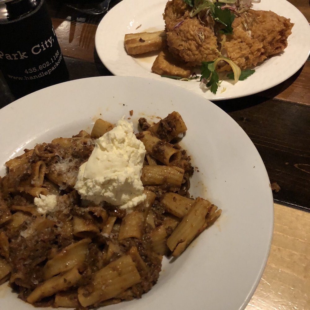 Handle - Mushroom bolognese tastes just like beef but it's vegetarian - New American Near Me - Park City, Utah Handle - Mushroom bolognese tastes just like beef but it's vegetarian - New American Near Me - Park City, Utah