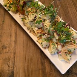 Halibut and Peruvian scallop ceviche with micro greens