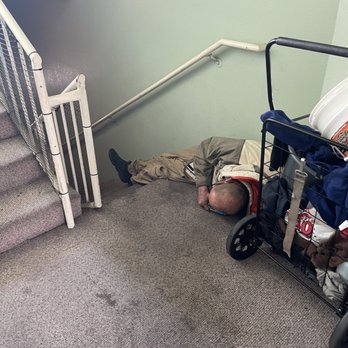 Cadman Group - Homeless meth head in hallways Pipe under his head - Commercial Real Estate Near Me - Long Beach, California Cadman Group - Homeless meth head in hallways Pipe under his head - Commercial Real Estate Near Me - Long Beach, California