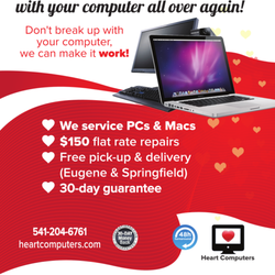 Heart Computers - Our famous flyers you've probably seen around town
