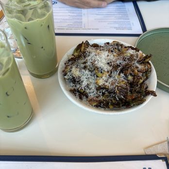 Two Hands - Strawberry rose matcha, lavender matcha and  Crispy Sprouts - Australian Near Me - Denver, Colorado