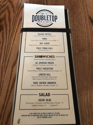 Menu photo 2 Doubletop Bar & Grill Monticello, NY Menu photo 2 Doubletop Bar & Grill Monticello, NY