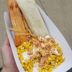 Tamales + elote from their rotating food truck. It was tasty and an OK value
