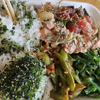Jus' Poke - Large poke plate. It's a lot for 1 person. $20 - Hawaiian Near Me - Redondo Beach, California