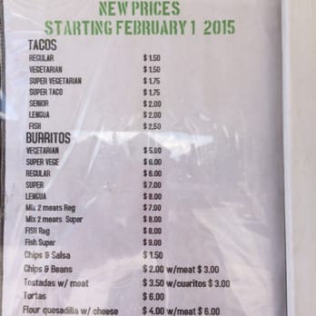 El Manantial Tacos - Current menu - Food Trucks Near Me - Berkeley, California