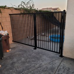 Legacy Welding services - Gate with panel to keep dog away from backyard