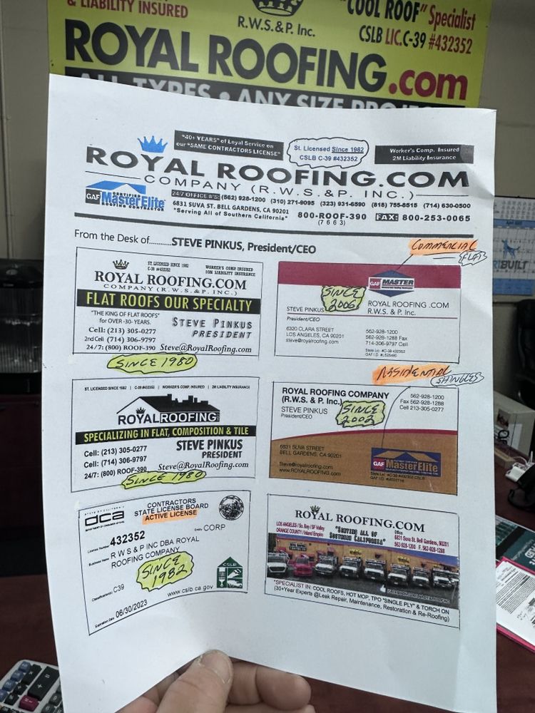 Slide of Royal Roofing