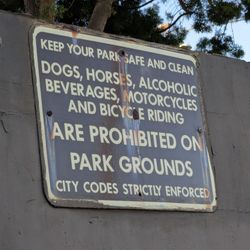 Prohibited items in the park. Dog owners beware!