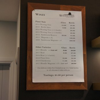 Wooing Tree Vineyard - Wine price list - Wineries Near Me - Cromwell, OTA