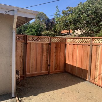 Ergeon - New fence they did and I'm getting concrete over this dirt path. - Fences & Gates Near Me