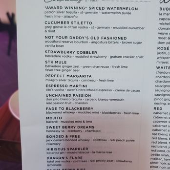 STK Steakhouse - Drink menu - Venues & Event Spaces Near Me - Dallas, Texas STK Steakhouse - Drink menu - Venues & Event Spaces Near Me - Dallas, Texas