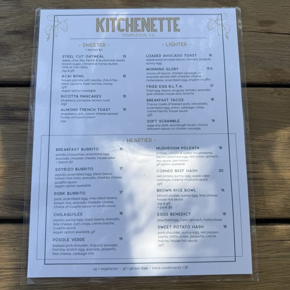 Kitchenette - Breakfast & Brunch Near Me - Templeton, California Kitchenette - Breakfast & Brunch Near Me - Templeton, California