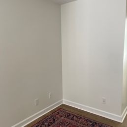 Walls were originally a very dark brown and the ceiling was scuffed. Beautiful work.