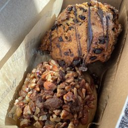 Pecan roll and chocolate chip scone Pecan roll and chocolate chip scone