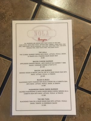 Menu photo 1 Nola Indianola, MS Menu photo 1 Nola Indianola, MS