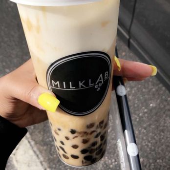 Milk Lab - Cary - Brown sugar black tea with milk cap and boba - Ice Cream & Frozen Yogurt Near Me - Cary, North Carolina