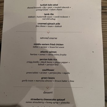Byblos Miami - The set menu that my group enjoyed. The lamb ribs are out of this world. - Mediterranean Near Me - Miami Beach, Florida