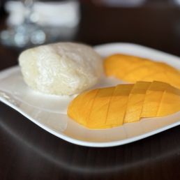 Coconut rice and mango