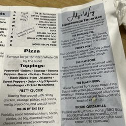 Mt Airy Bowling Lanes - Menu