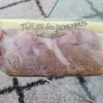 Tous Les Jours - Taro Milk Bread with Taro Cream - Coffee & Tea Near Me - Chicago, Illinois Tous Les Jours - Taro Milk Bread with Taro Cream - Coffee & Tea Near Me - Chicago, Illinois