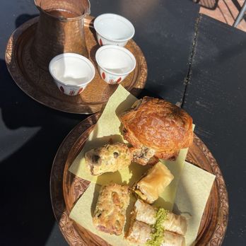 Cafe Dolce - Turkish coffee, cheese and zaatar croissant, assorted baklava - Coffee & Tea Near Me - Solvang, California