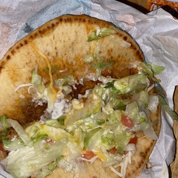 Taco Bell - Suppose to be a chalupa.. but it's meat oil and lettuce - Tacos Near Me - Norco, California
