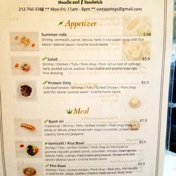 Vietspot - Menu - Vietnamese Near Me - New York, New York