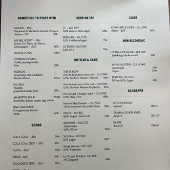 Centrum Krog - Drink menu - Modern European Near Me - Piteå, BD