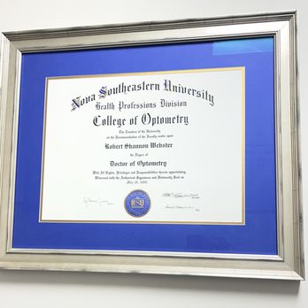 MyEyeDr - This of a picture of Dr Shannon Robert Webster's graduation diploma that is displayed in the eye exam room. - Optometrists Near Me - St. John, Florida MyEyeDr - This of a picture of Dr Shannon Robert Webster's graduation diploma that is displayed in the eye exam room. - Optometrists Near Me - St. John, Florida