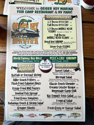 Menu photo 3 Geiger Key Marina Key West, FL Menu photo 3 Geiger Key Marina Key West, FL