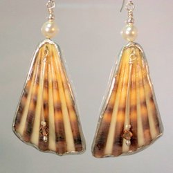 Cape Cod Beach Jewelry - Scallop shell earrings made from West Dennis Beach scallops