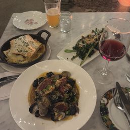 Lasagnette, broccolini, and squid ink pasta Lasagnette, broccolini, and squid ink pasta