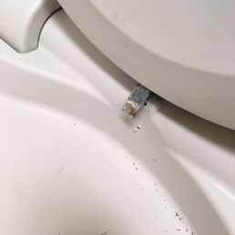 Sharp metal object on the baby changing station Sharp metal object on the baby changing station