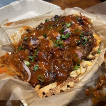Nashville Detroit - Pulled Pork over Waffle Fries - Chicken Shop Near Me - White Lake, Michigan